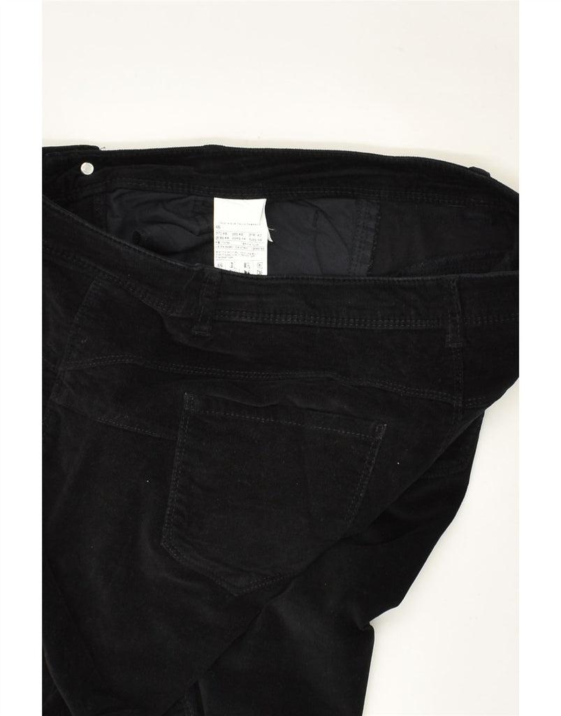 BENETTON Womens Skinny Corduroy Trousers UK 14 Large W32 L30 Black Cotton | Vintage Benetton | Thrift | Second-Hand Benetton | Used Clothing | Messina Hembry 