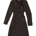 Karen Millen Womens Trench Coat UK 10 Small Black Geometric Polyester
