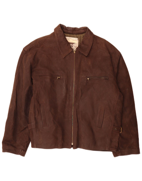 Vintage Mens Leather Jacket UK 40 Large Brown