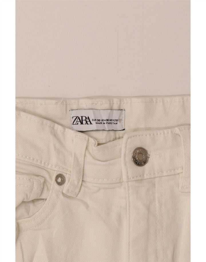 Zara Womens High Rise Bootcut Jeans EU 38 Small W28 L25 White