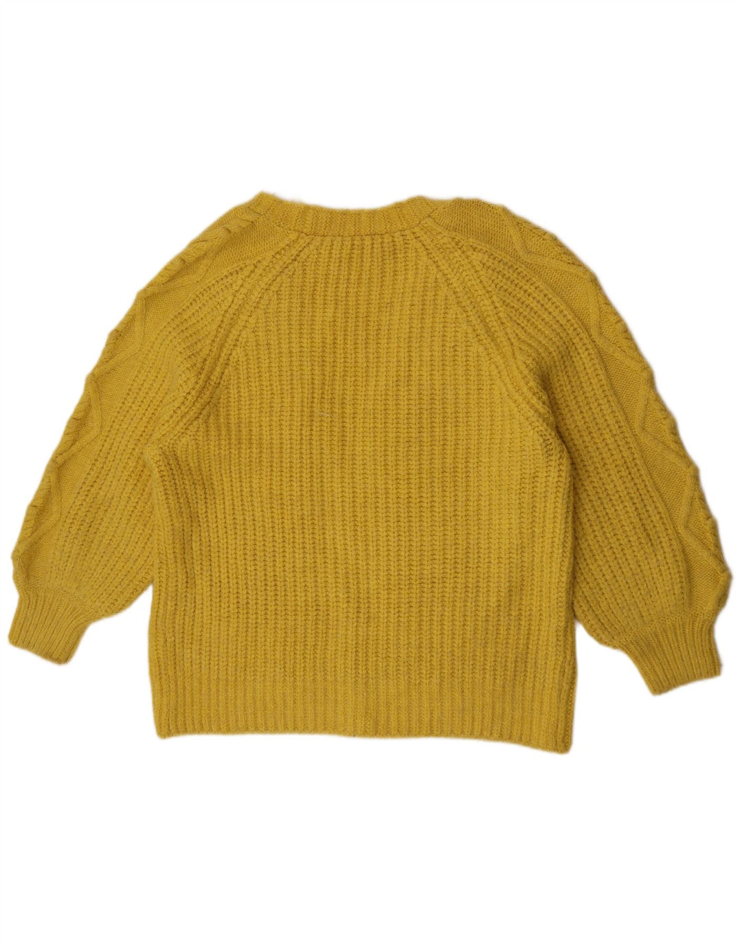 Marks & Spencer Womens Open Cardigan Sweater UK 16 Large Yellow Acrylic