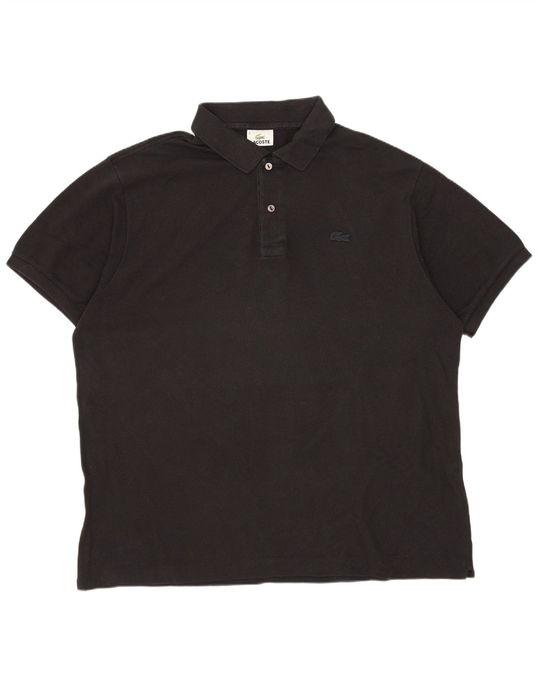 Lacoste Mens Polo Shirt Size 6 XL Black Cotton