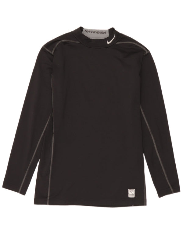 Nike Mens Top Long Sleeve Large Black Colourblock Polyester