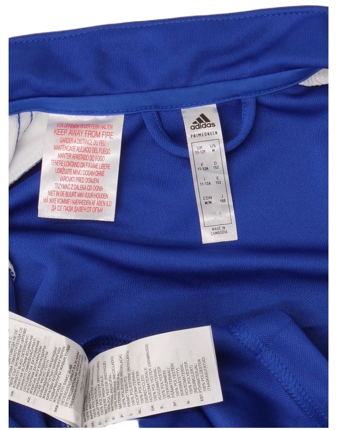 Adidas Boys Aeroready Tracksuit Top Jacket 11-12 Years Blue Polyester