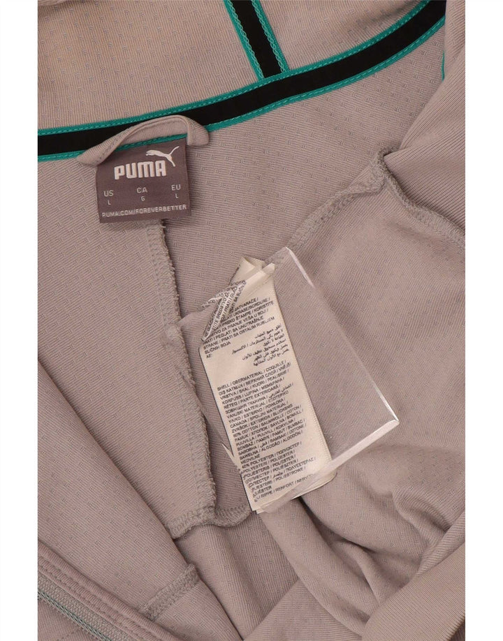 Puma Mens Zip Hoodie Sweater Large Grey Cotton