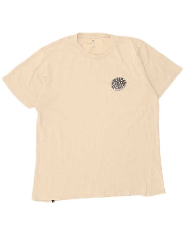 Rip Curl Mens T-Shirt Top Large Beige