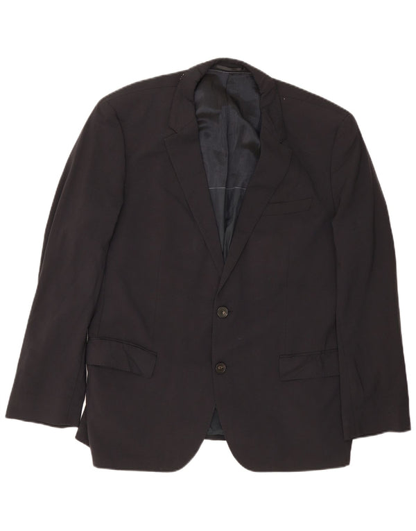 Hugo Boss Mens 2 Button Blazer Jacket EU 54 2XL Navy Blue Virgin Wool