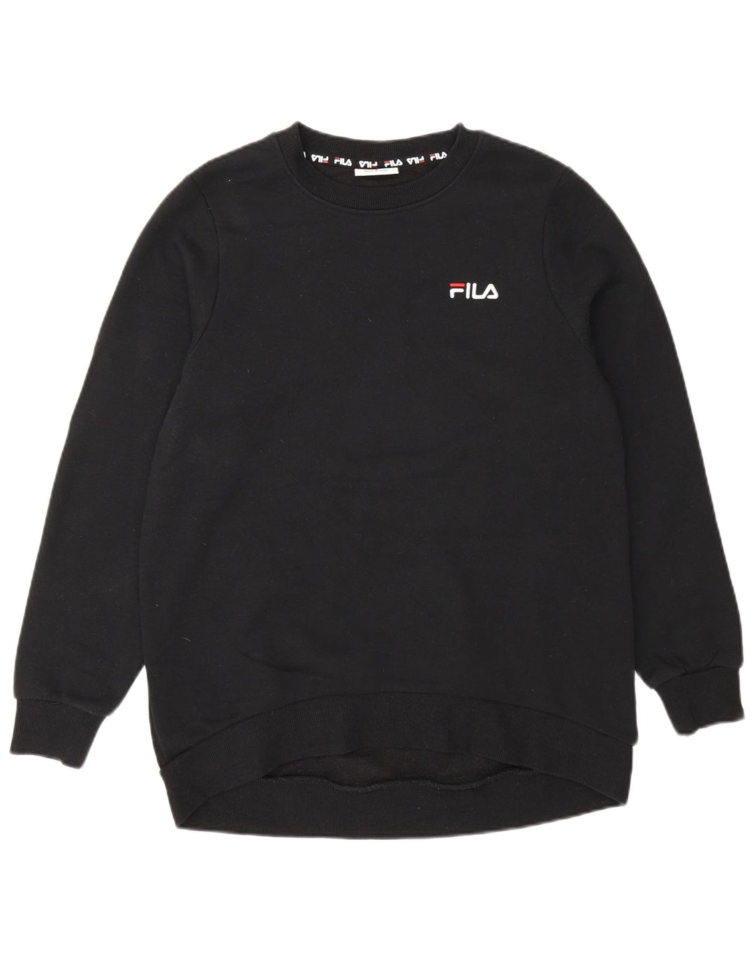 Fila Womens Sweatshirt Jumper UK 10 Small Black Cotton