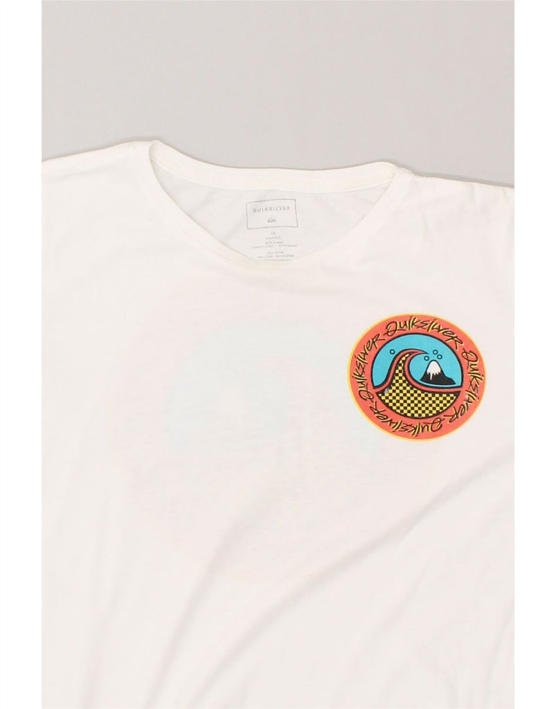 QUIKSILVER Boys Regular Fit Graphic T-Shirt Top 13-14 Years White | Vintage Quiksilver | Thrift | Second-Hand Quiksilver | Used Clothing | Messina Hembry 