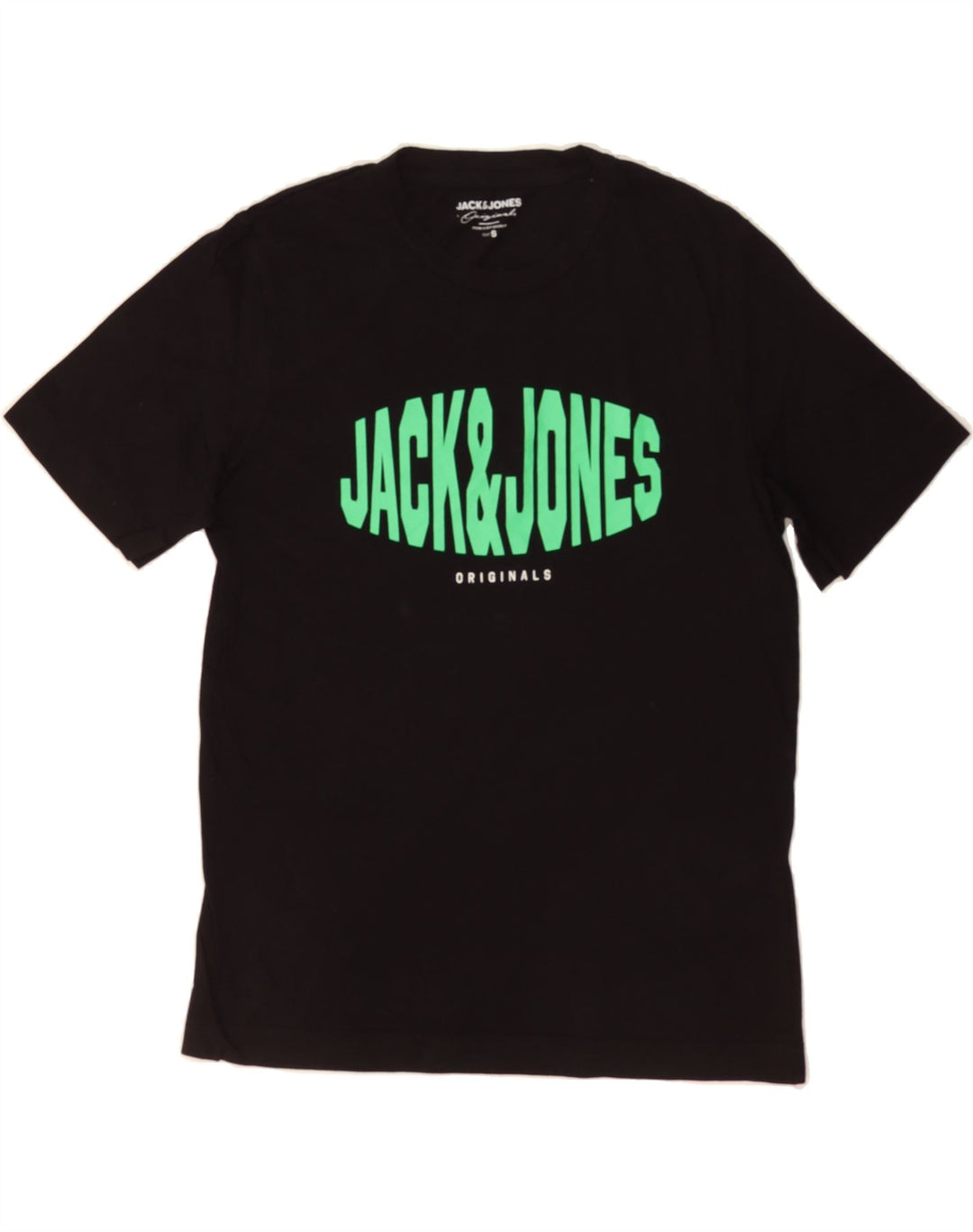 JACK & JONES Mens Graphic T-Shirt Top Small Black Cotton Vintage Jack & Jones and Second-Hand Jack & Jones from Messina Hembry 