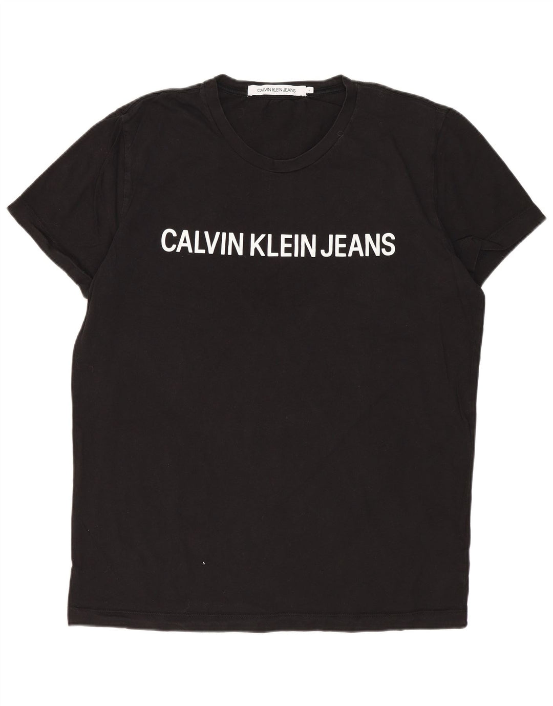 CALVIN KLEIN JEANS Mens Graphic T-Shirt Top Large Black Cotton