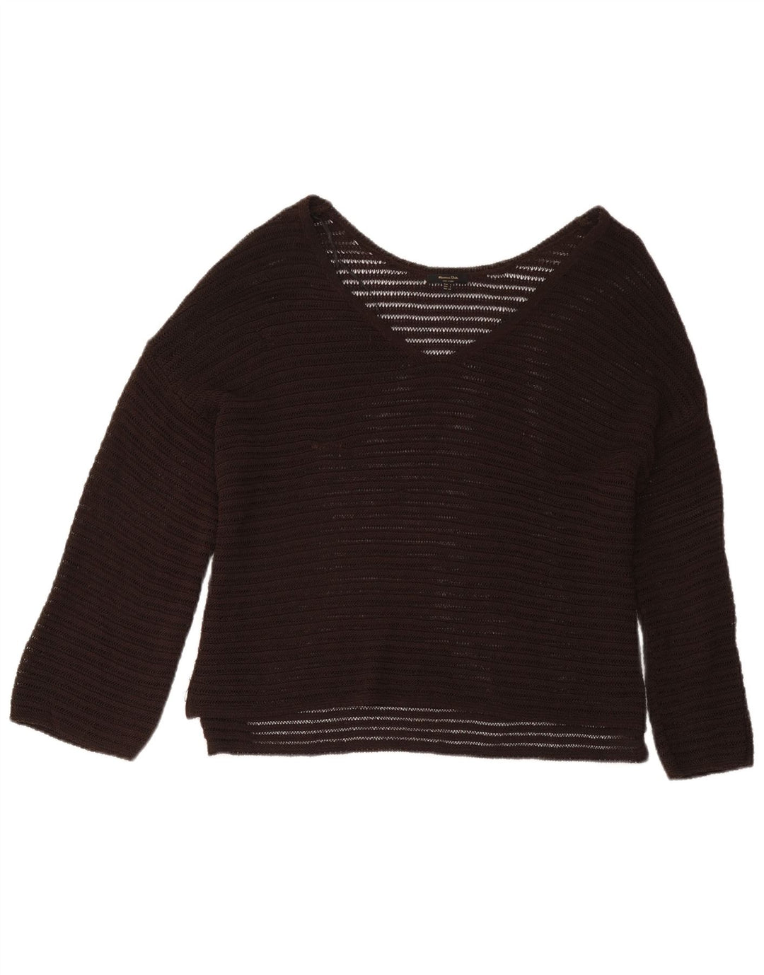 Massimo Dutti Womens Oversized Long Sleeve Blouse Top UK 10 Small Brown