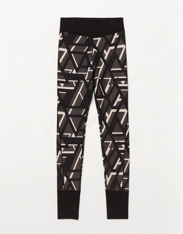 Adidas Womens Climalite Leggings UK 8/10 Small Black Geometric