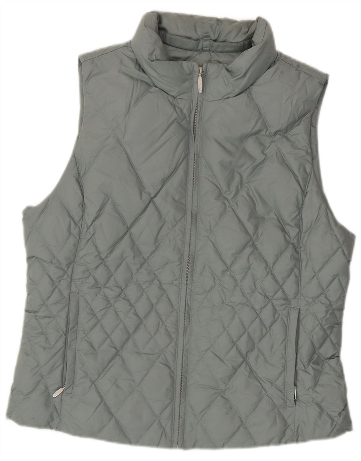 Eddie Bauer Womens Padded Gilet UK 16 Large Blue Polyester