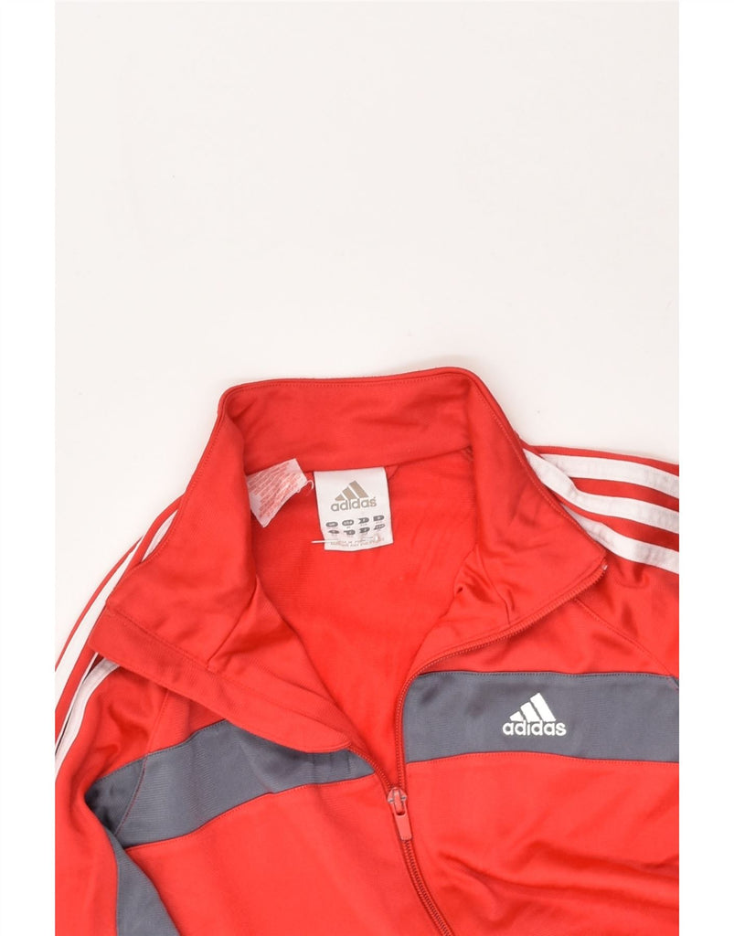 ADIDAS Boys Tracksuit Top Jacket 11-12 Years Red Colourblock Polyester | Vintage Adidas | Thrift | Second-Hand Adidas | Used Clothing | Messina Hembry 