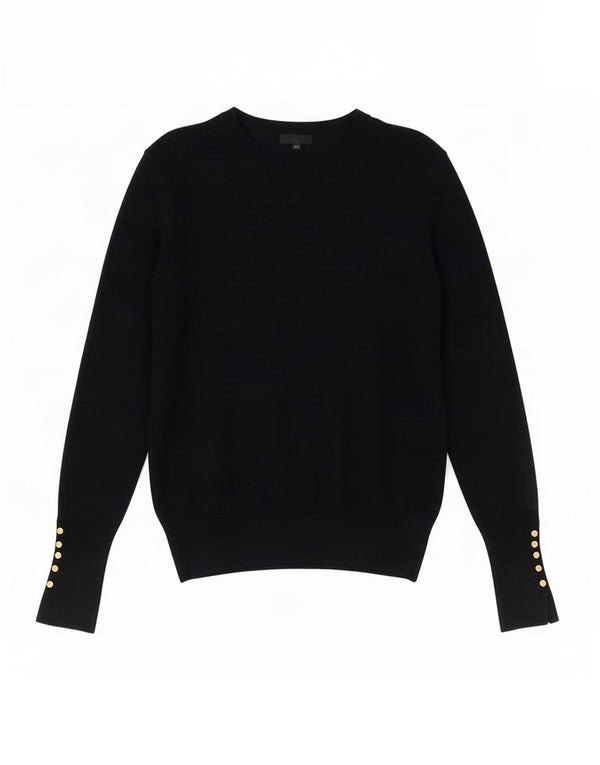Zara Womens Crew Neck Jumper Sweater UK 12 Medium Navy Blue