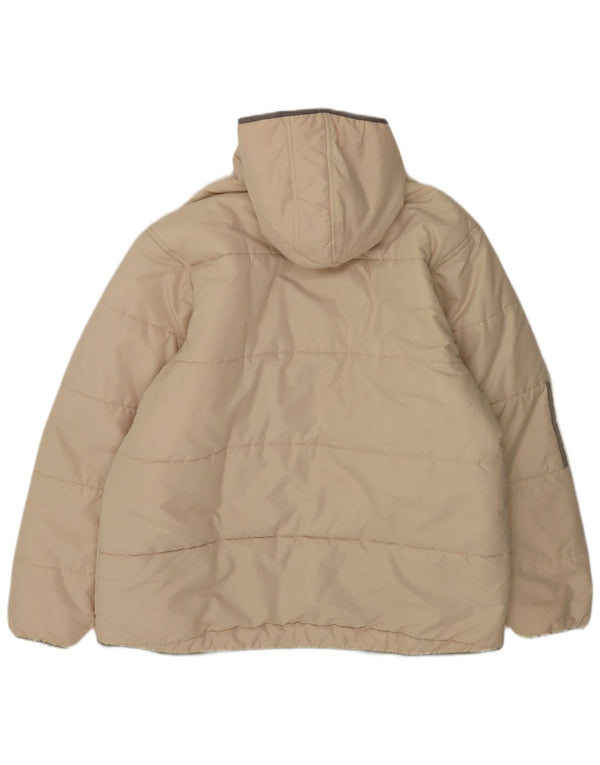 Adidas Mens Hooded Padded Jacket UK 42 XL Beige Polyester