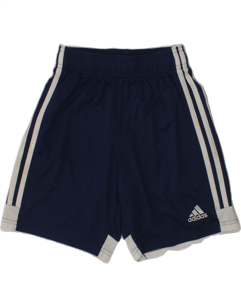 ADIDAS Boys Climalite Sport Shorts 11-12 Years Navy Blue Polyester | Vintage Adidas | Thrift | Second-Hand Adidas | Used Clothing | Messina Hembry 