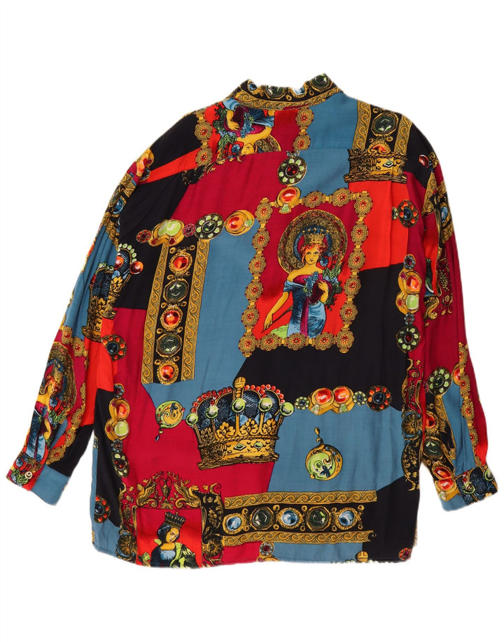 ARIA Womens Abstract Pattern Shirt Blouse UK 18 XL Multicoloured