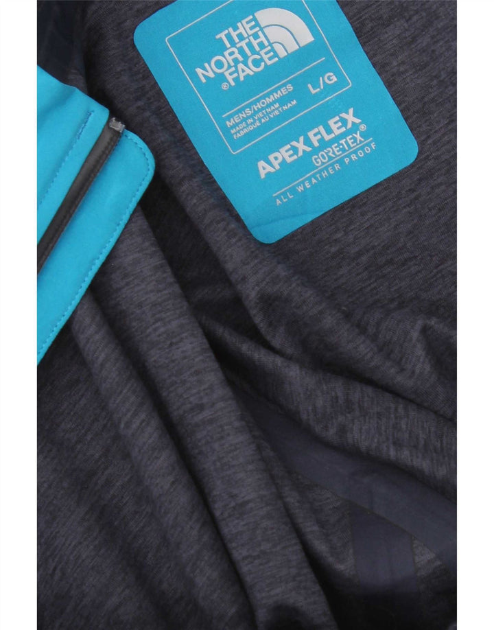 The North Face Mens Hooded Rain Jacket UK 40 Large Blue