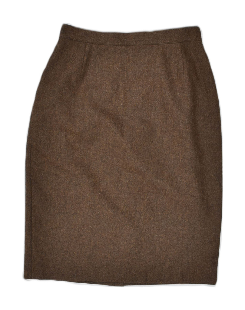 VEGLIO Womens Pencil Skirt Small W26 Brown Wool | Vintage | Thrift | Second-Hand | Used Clothing | Messina Hembry 