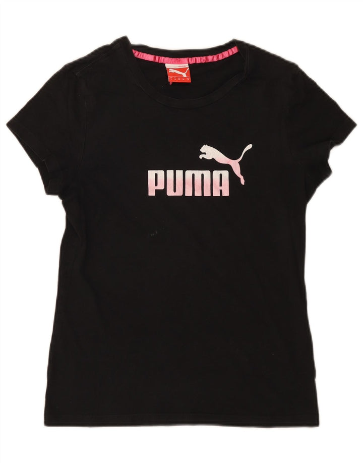 Puma Womens Graphic T-Shirt Top UK 10 Small Black