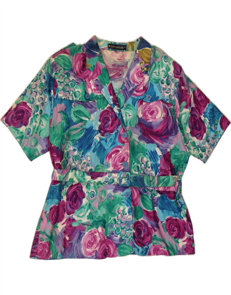 ELVI COUTURE Womens 2 Piece Skirt Set IT 50 XL W42  Multicoloured Floral Vintage Elvi Couture and Second-Hand Elvi Couture from Messina Hembry 