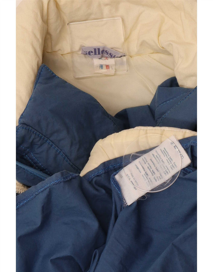 Ellesse Womens Windbreaker Jacket IT 44 Medium Blue Colourblock Cotton