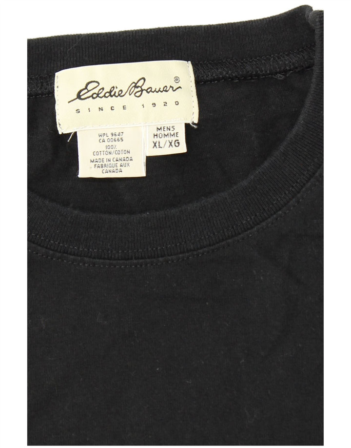 EDDIE BAUER Mens T-Shirt Top XL Black Cotton