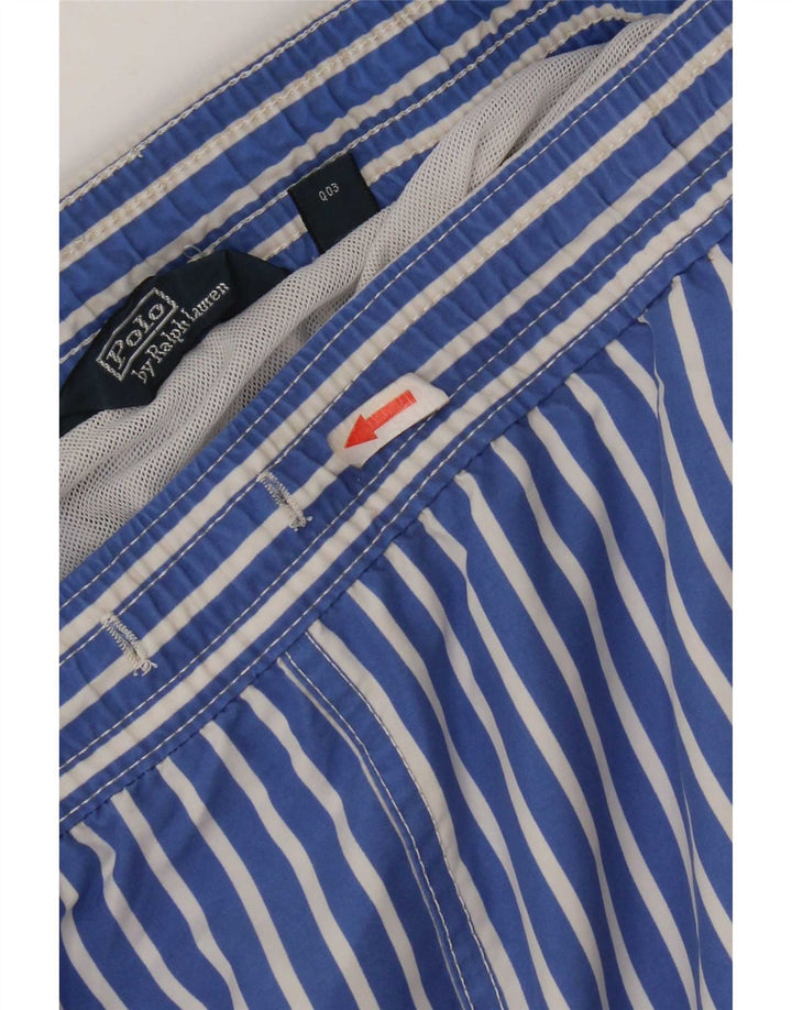 Polo Ralph Lauren Mens Swimming Shorts Medium  Blue Striped Polyester