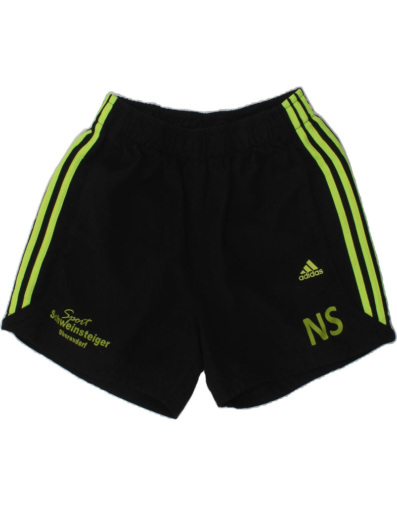 ADIDAS Boys Climalite Graphic Sport Shorts 15-16 Years Black Polyester | Vintage Adidas | Thrift | Second-Hand Adidas | Used Clothing | Messina Hembry 