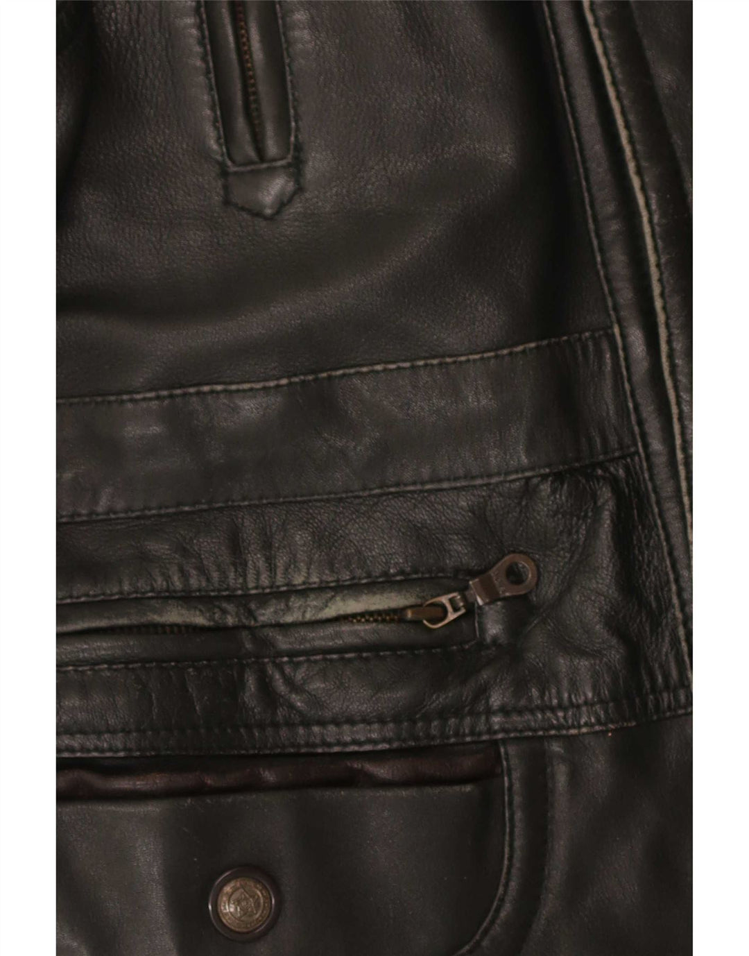 Shelter Bay Mens Leather Coat UK 38 Medium Black