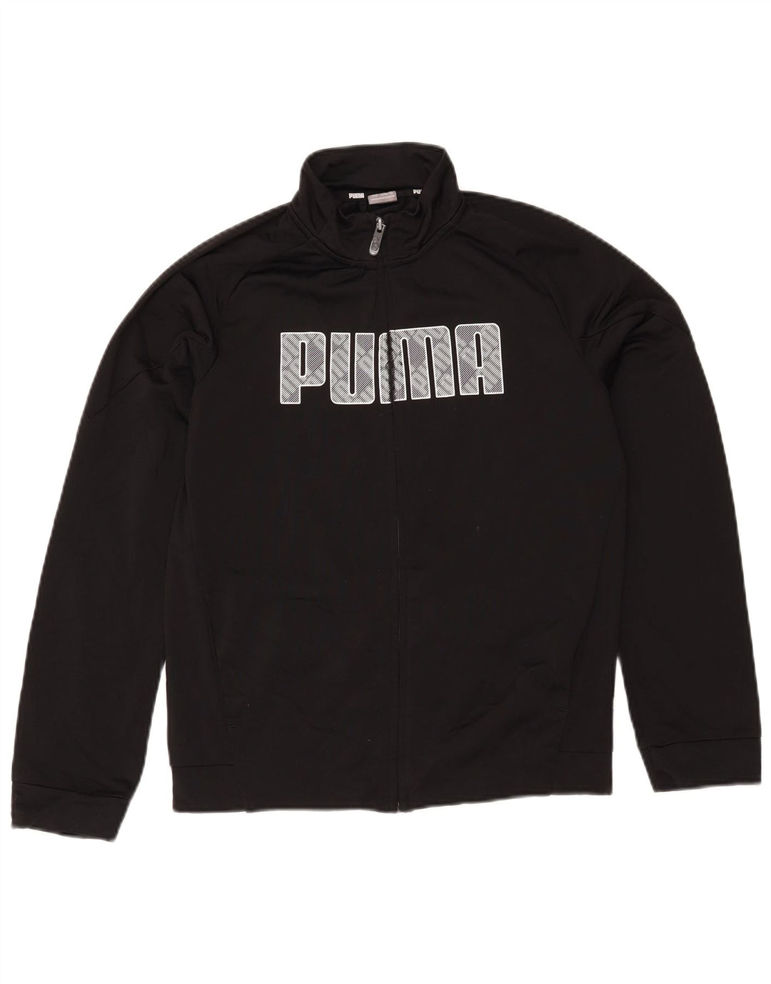 Puma Boys Graphic Tracksuit Top Jacket 13-14 Years Black Polyester