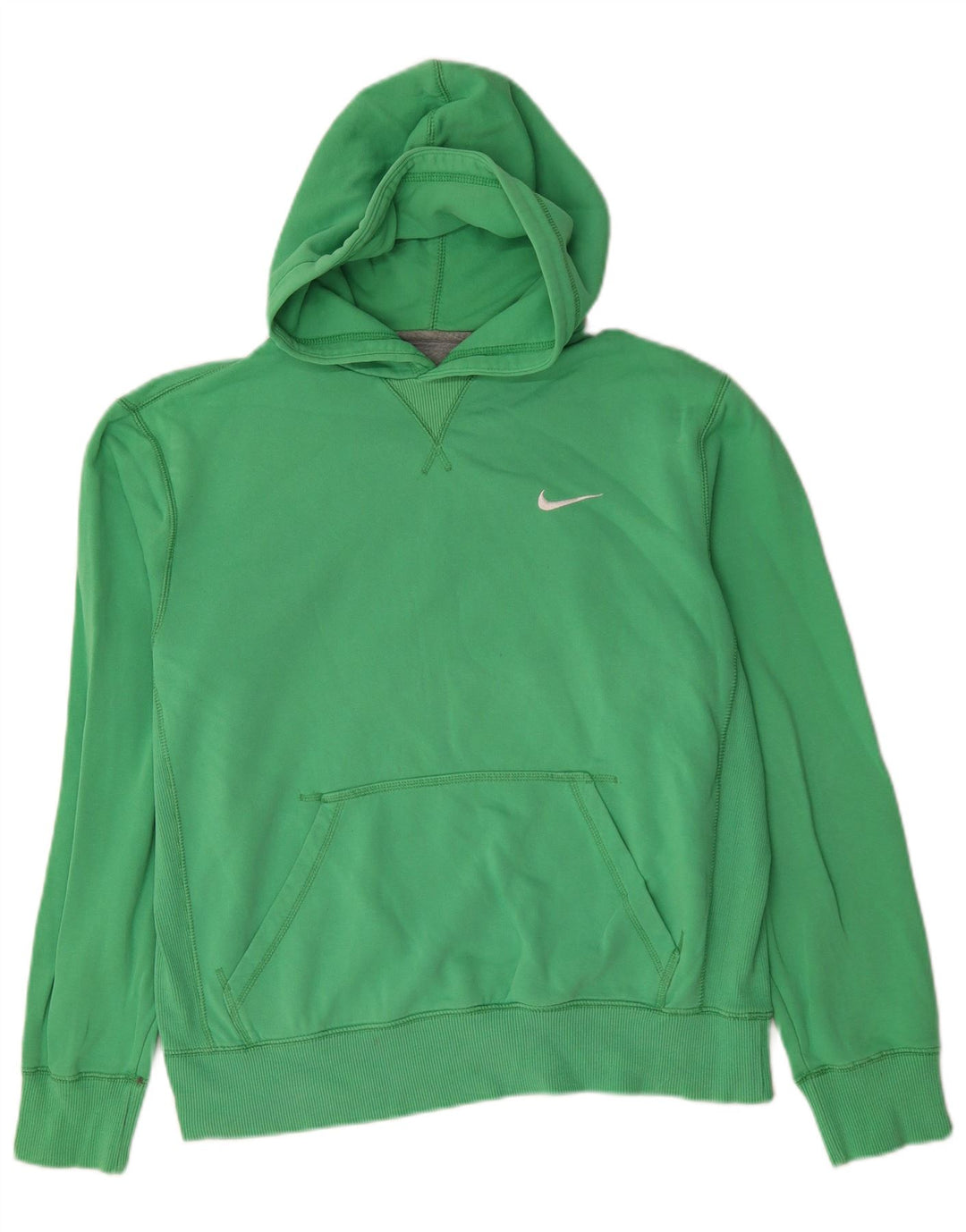 Nike Mens Hoodie Jumper Large Green Cotton