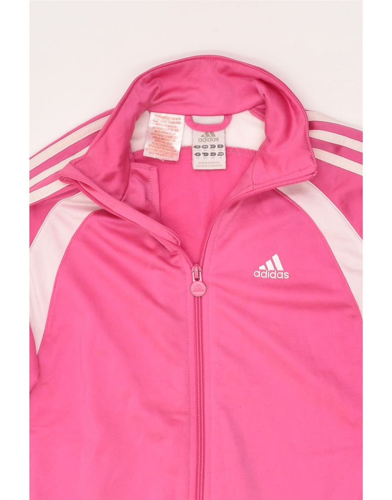 ADIDAS Girls Tracksuit Top Jacket 11-12 Years Pink Polyester | Vintage Adidas | Thrift | Second-Hand Adidas | Used Clothing | Messina Hembry 