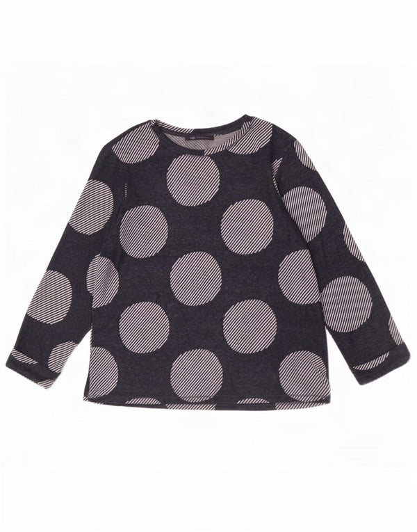 Marks & Spencer Womens Top 3/4 Sleeve UK 12 Medium Navy Blue Geometric