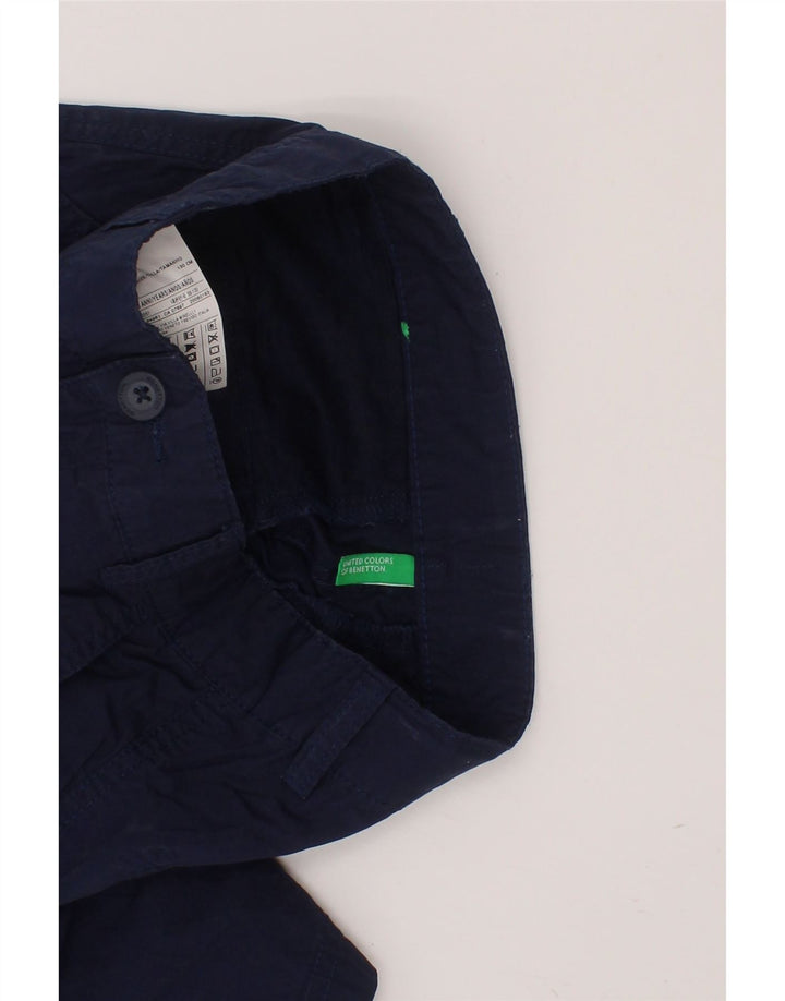 BENETTON Boys Chino Shorts 7-8 Years Medium Navy Blue Cotton Vintage Benetton and Second-Hand Benetton from Messina Hembry 