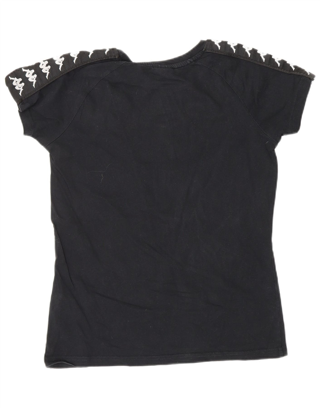 KAPPA Womens Graphic T-Shirt Top UK 6 XS Black Cotton