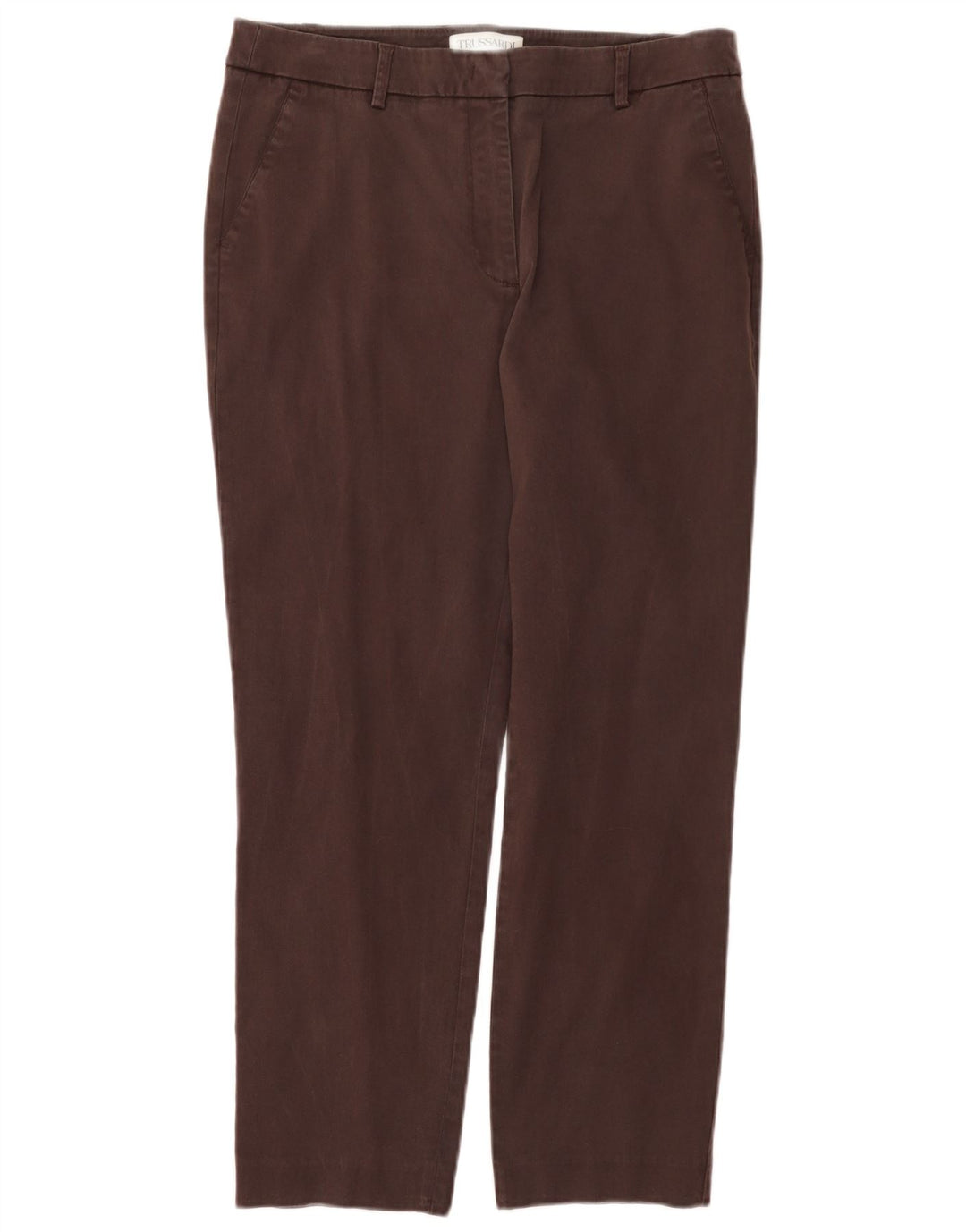 Trussardi Womens Straight Chino Trousers IT 48 Medium W32 L26 Brown Lyocell