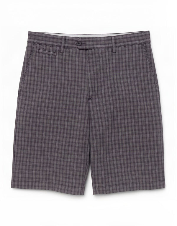 Marks & Spencer Mens Blue Harbour Chino Shorts W36 Large Navy Check Cotton