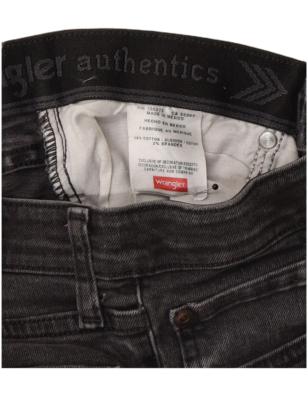 Wrangler Mens Straight Jeans W28 L30 Grey Cotton