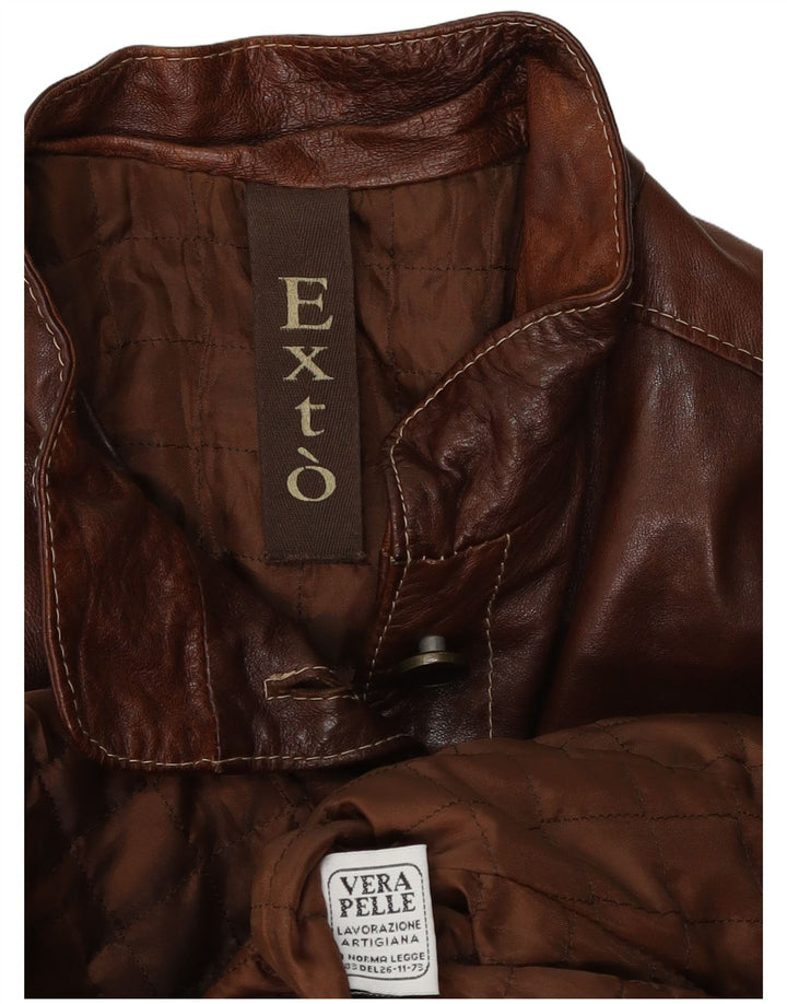 Vintage Womens Leather Jacket UK 12 Medium Brown Leather