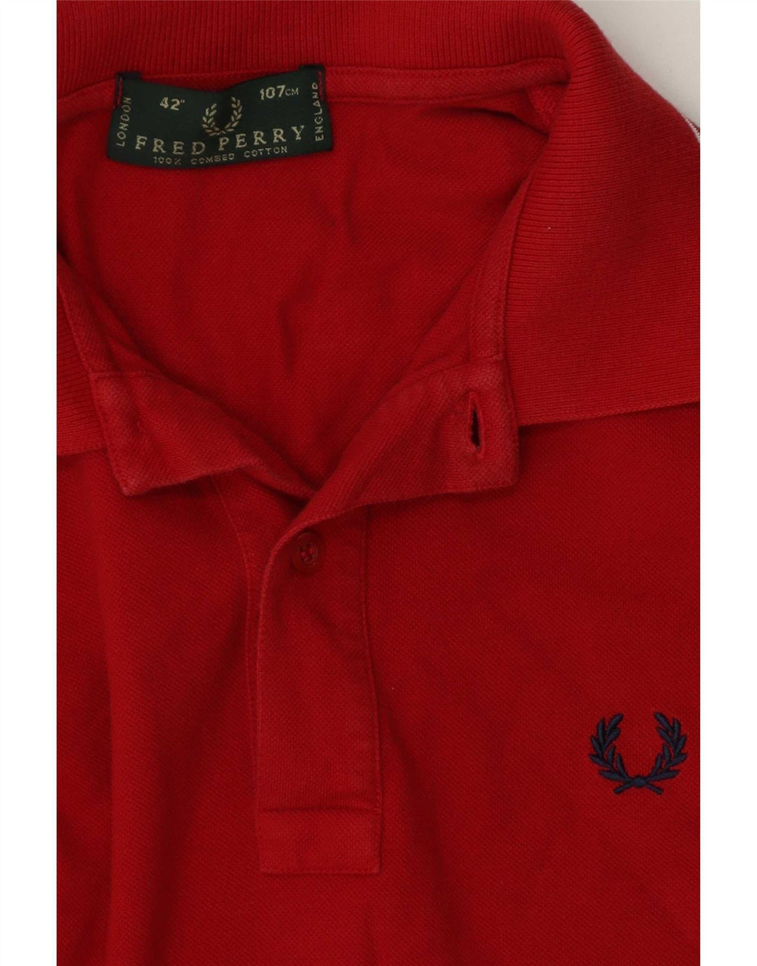 Fred Perry Mens Polo Shirt Medium Red Striped Cotton