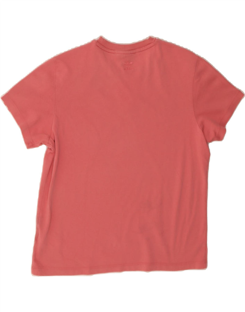 ADIDAS Womens Graphic T-Shirt Top UK 12 Medium Pink Cotton Vintage Adidas and Second-Hand Adidas from Messina Hembry 