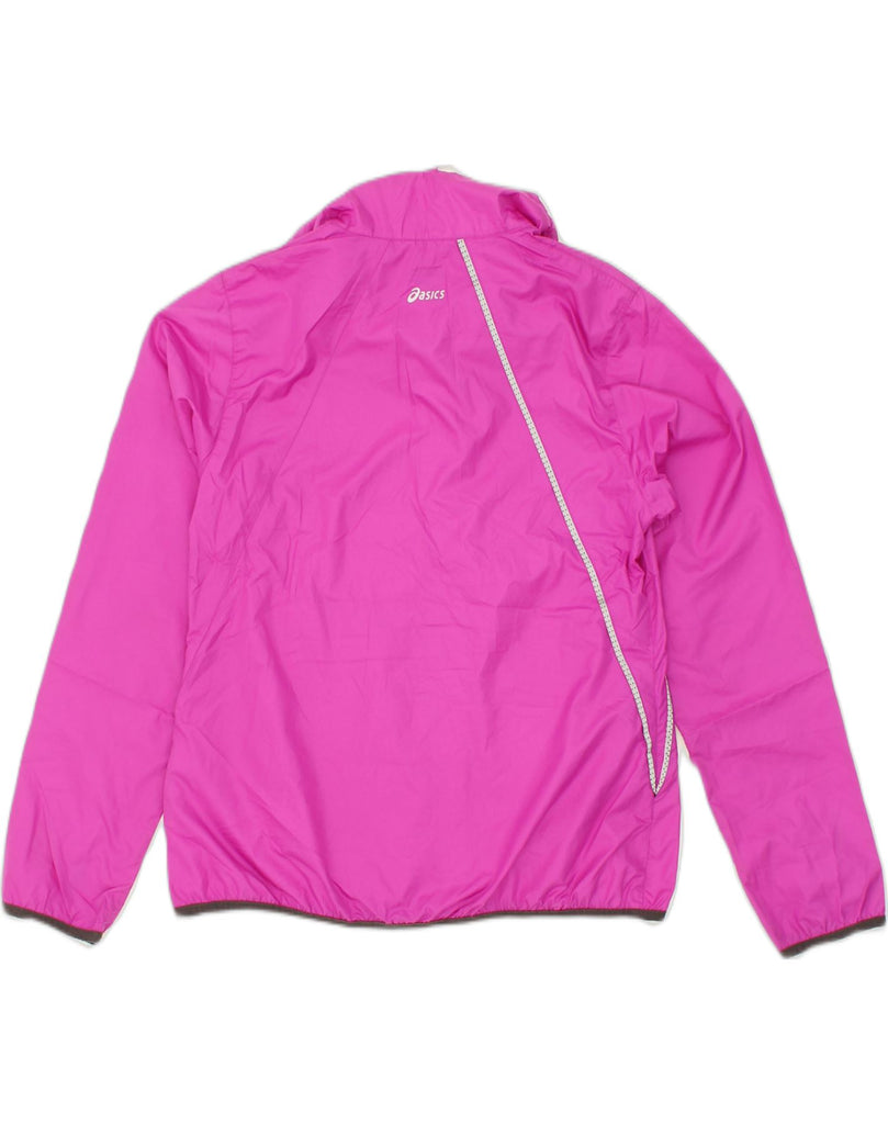 ASICS Womens Rain Jacket UK 16 Large Pink Polyester | Vintage Asics | Thrift | Second-Hand Asics | Used Clothing | Messina Hembry 