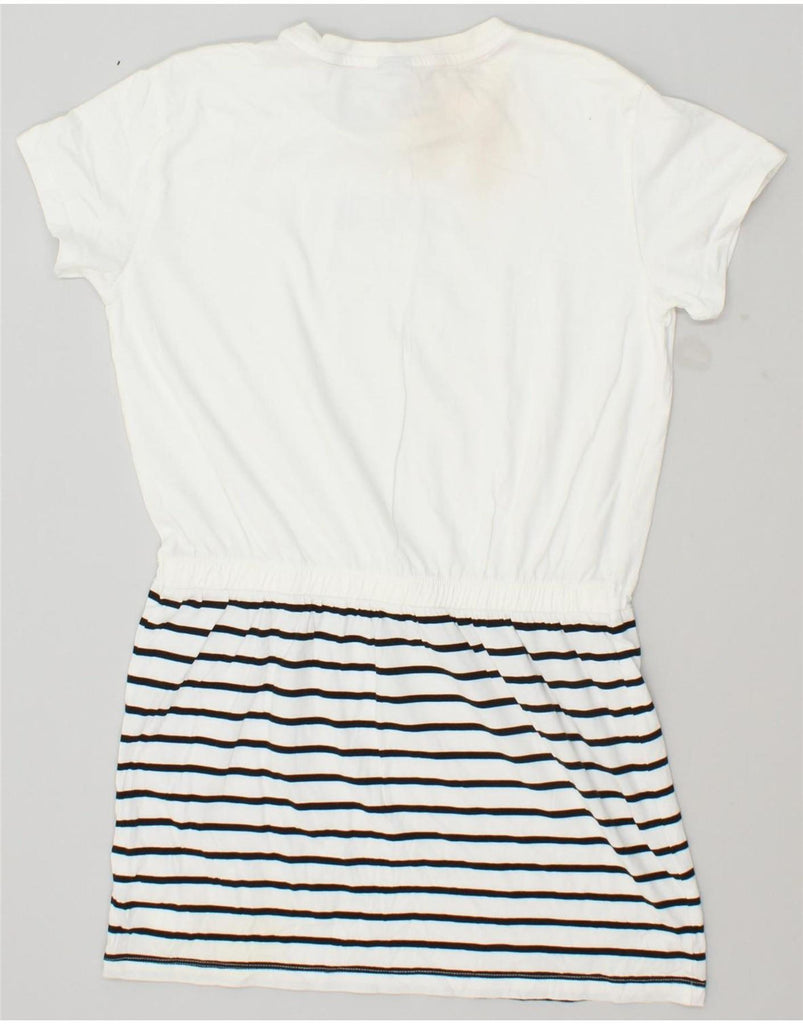 PUMA Girls T-Shirt Dress 13-14 Years White Striped Cotton Vintage Puma and Second-Hand Puma from Messina Hembry 