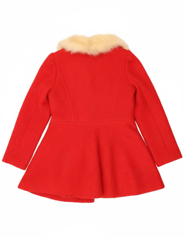 CACHE Girls Overcoat 13-14 Years Medium Red Polyester