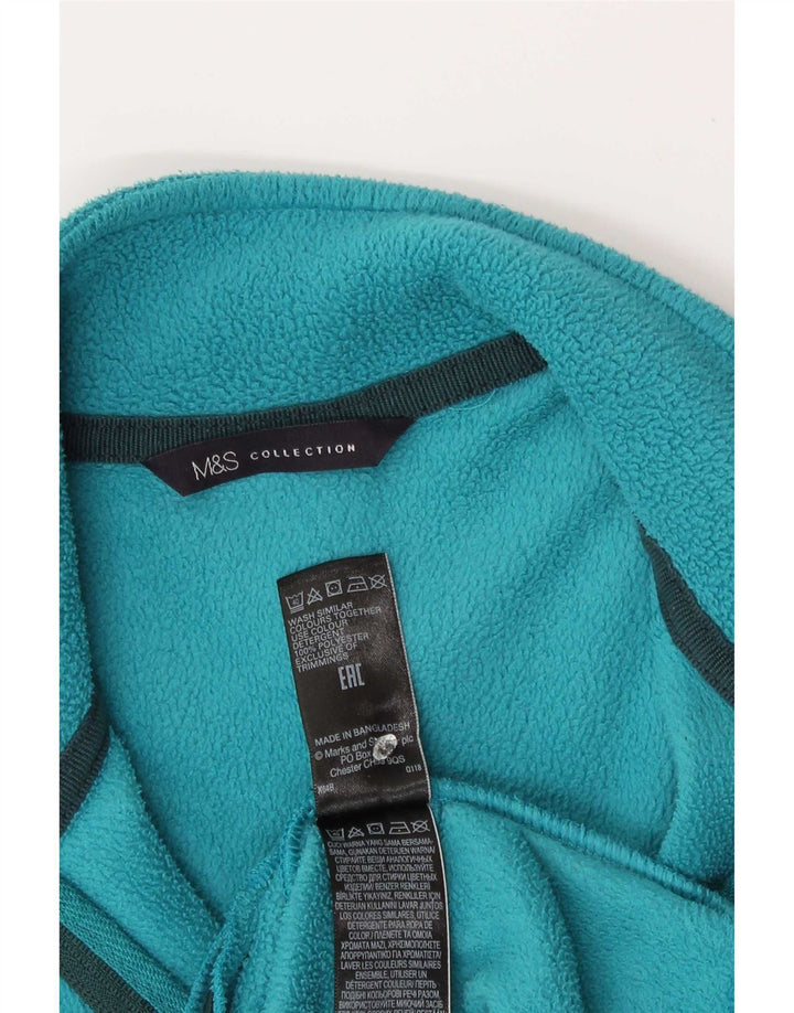 Marks & Spencer Womens Fleece Jacket UK 6 XS Blue Polyester