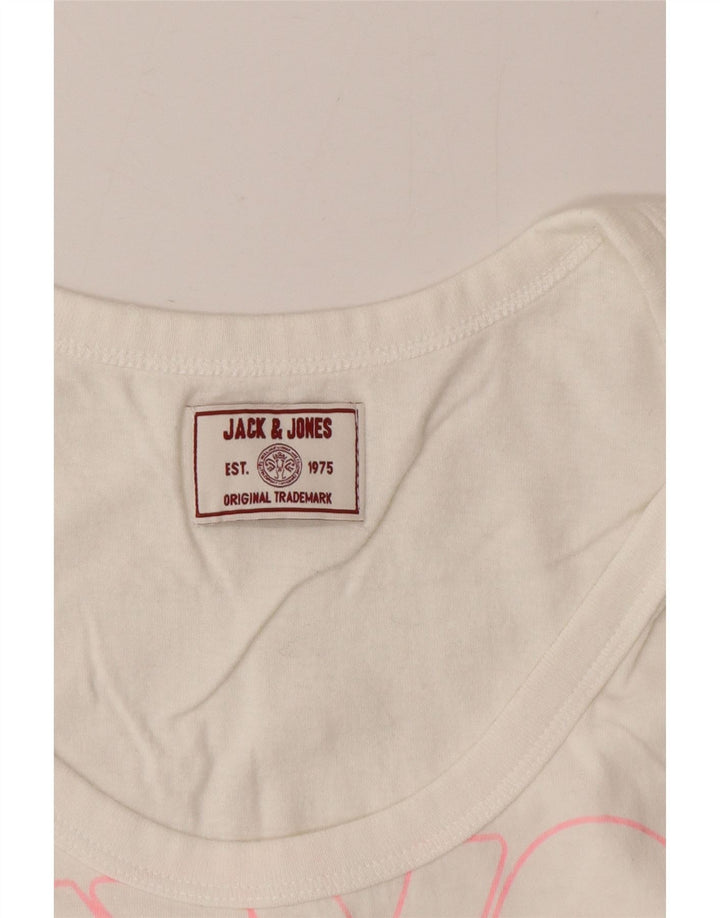Jack & Jones Mens Graphic Vest Top Small White