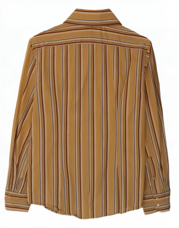 Benetton Mens Shirt Medium Beige Striped